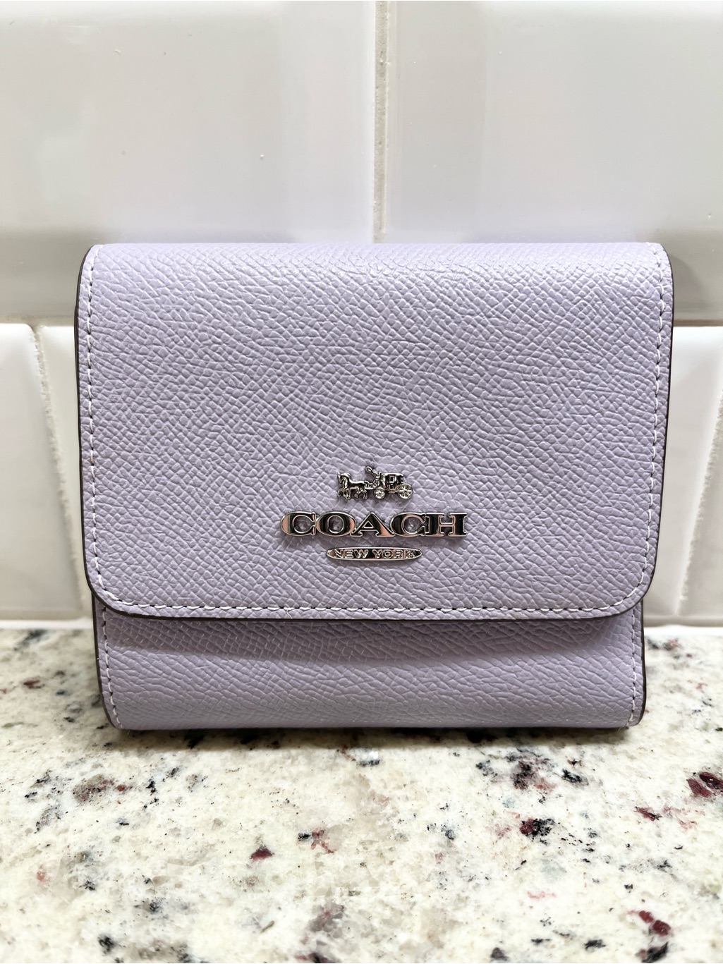 Coach Purple Lilac Tri-Fold Wallet Nwot